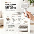 Self-cleaning pet slicker brush