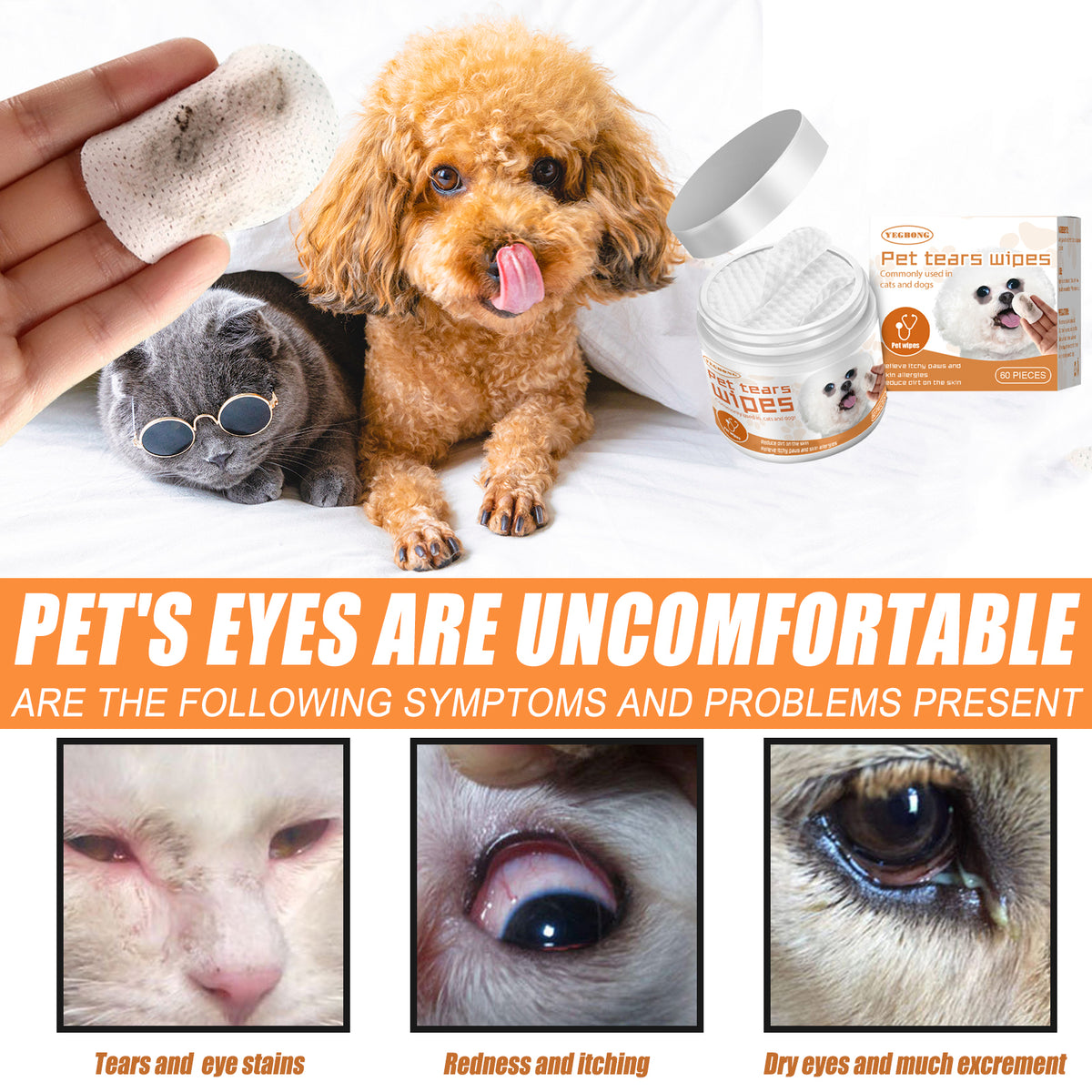 Pet wipes for cats and dogs