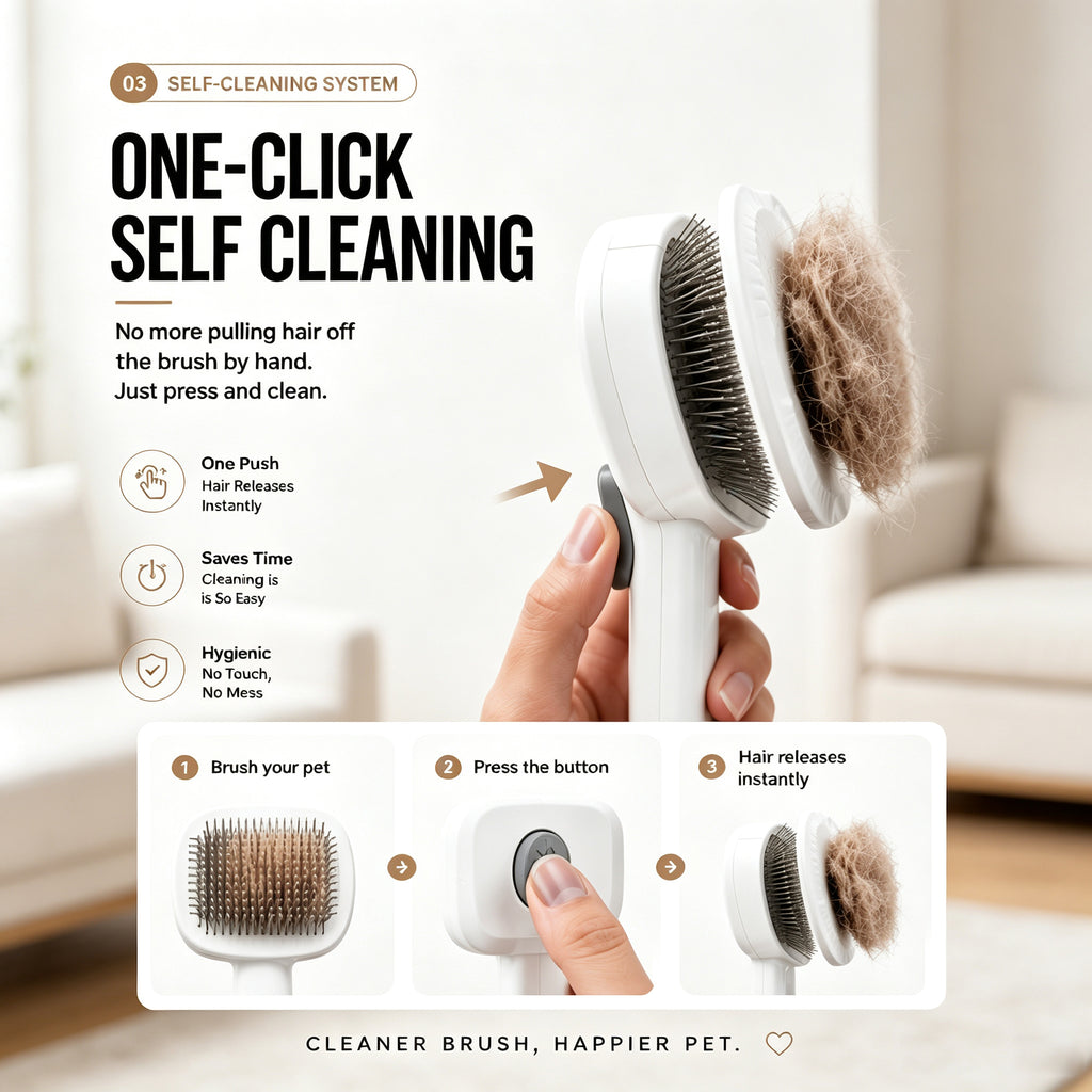 Pet brush being used on a dog