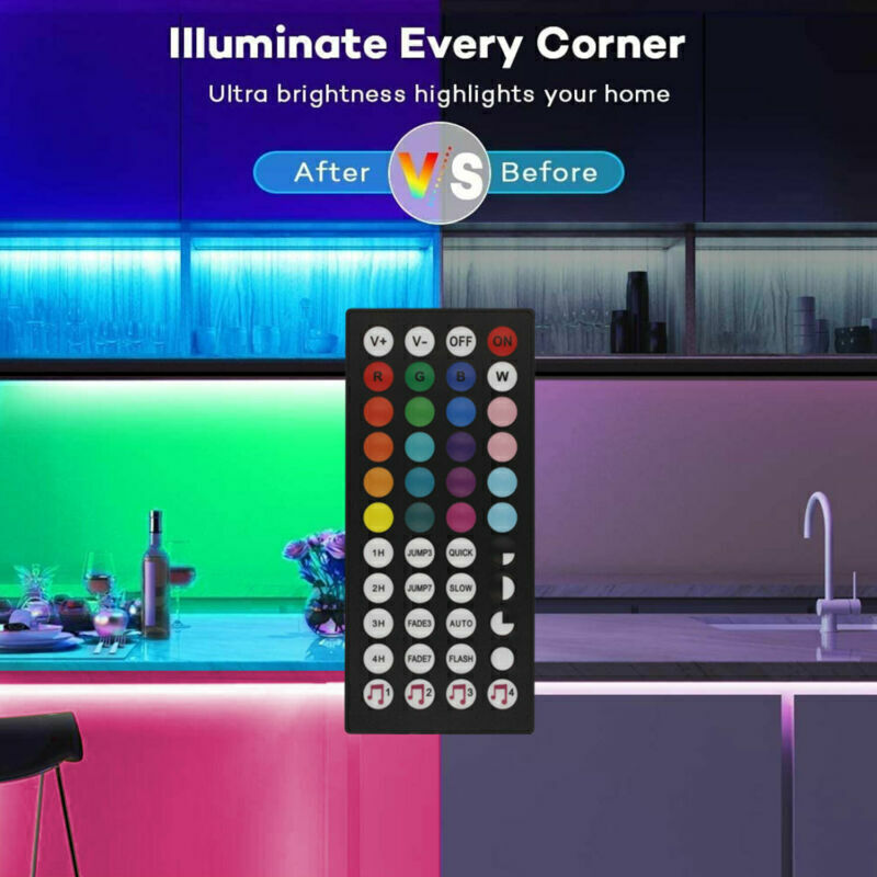 RGB LED strip lights with Bluetooth remote control