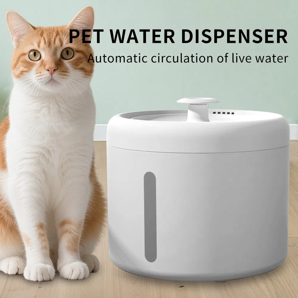 Pet fountain in use
