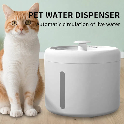 Pet fountain in use
